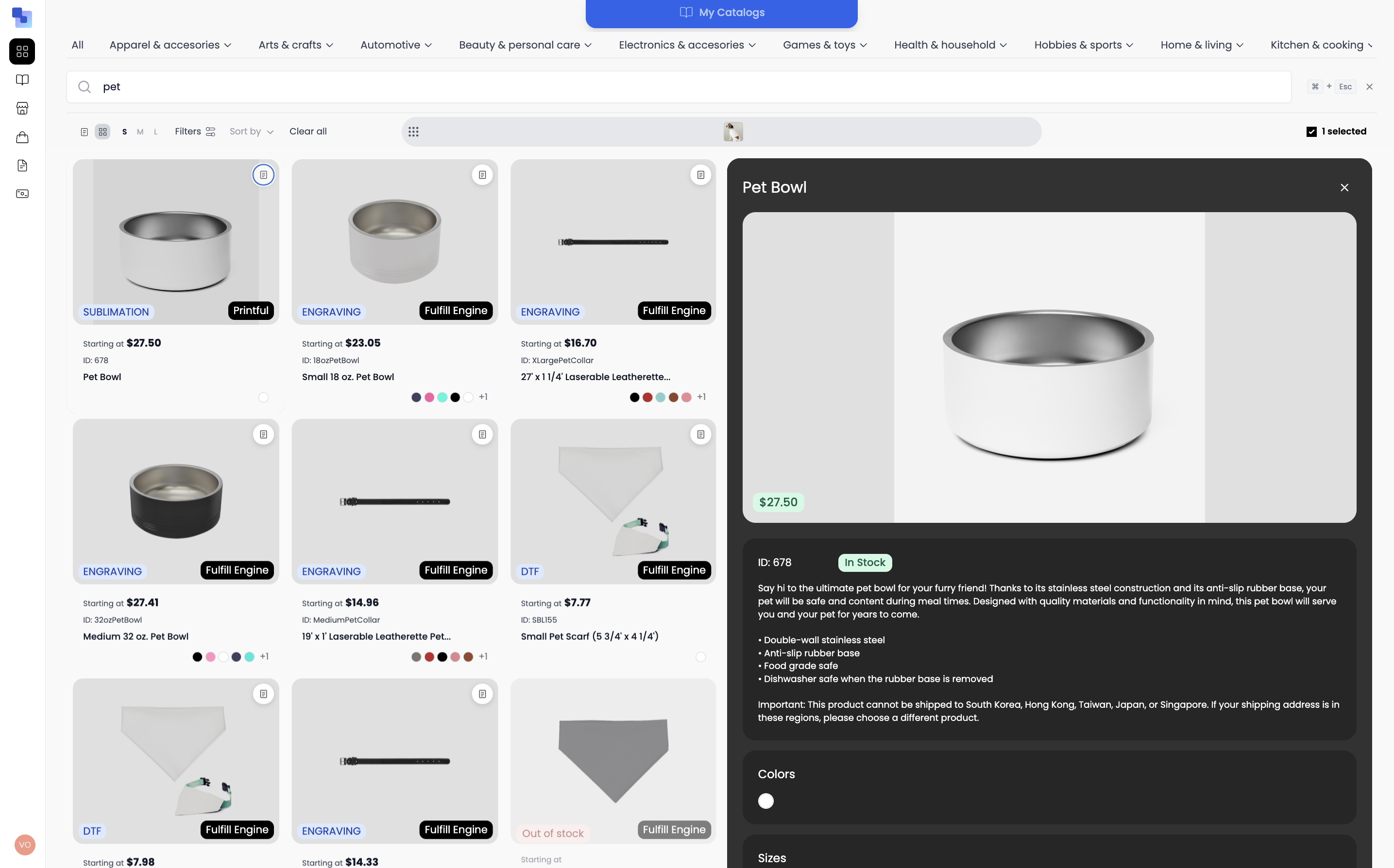 Custom print-on-demand pet products on Brikl — bandanas, bowls, collars, and beds