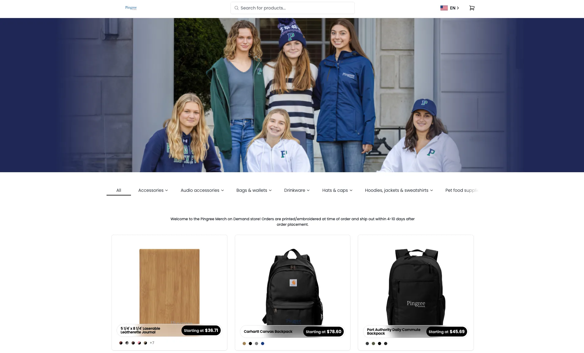 School spirit wear and athletic apparel stores powered by Brikl