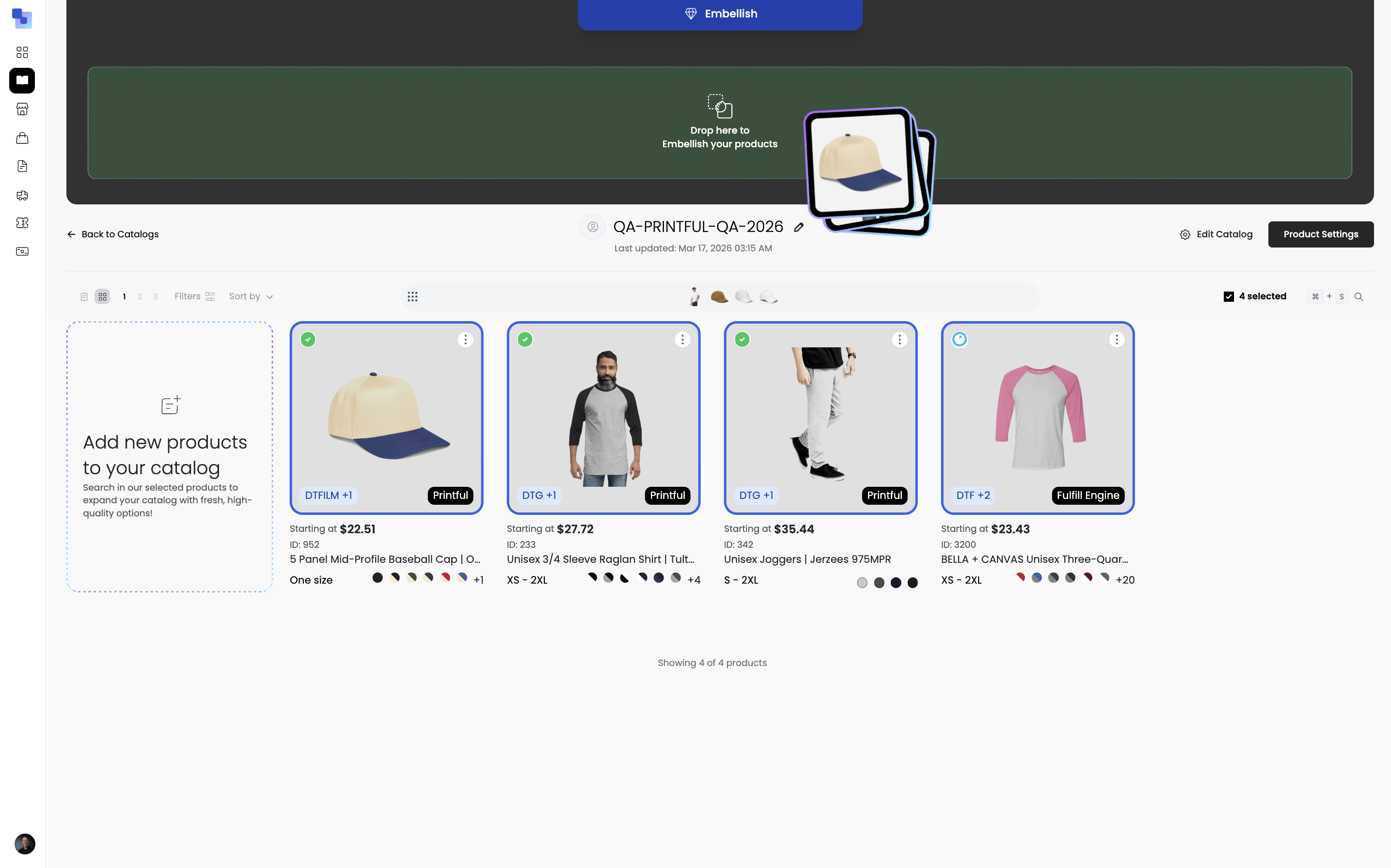 Brikl catalog builder with products ready for embellishment